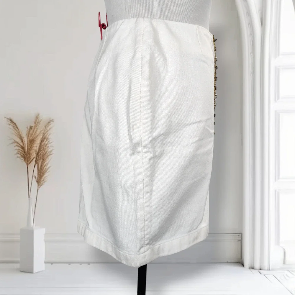 2004 Celine Beaded Zip Mini Skirt 40 Made in France Kors Era - Picture 15 of 16